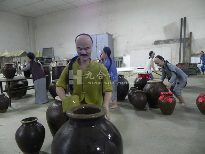 古代酿酒复原沙盘模型